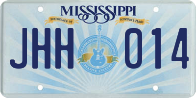 MS license plate JHH014