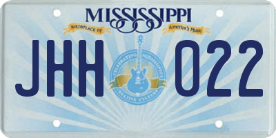 MS license plate JHH022