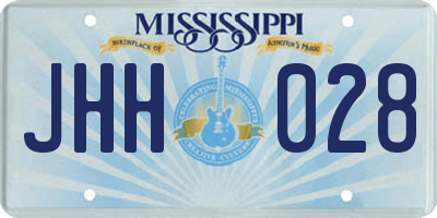 MS license plate JHH028