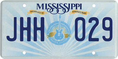 MS license plate JHH029