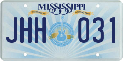 MS license plate JHH031
