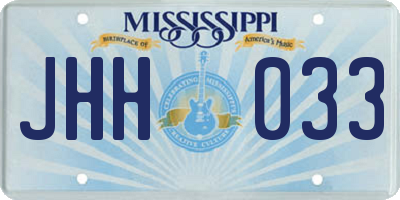 MS license plate JHH033