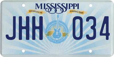 MS license plate JHH034