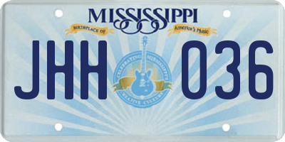 MS license plate JHH036