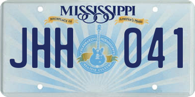 MS license plate JHH041