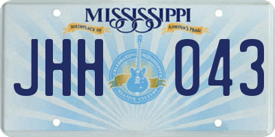 MS license plate JHH043