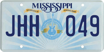 MS license plate JHH049