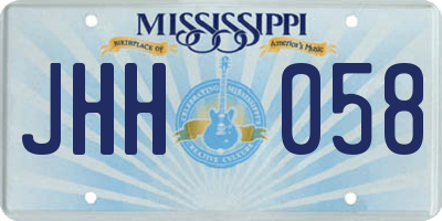 MS license plate JHH058