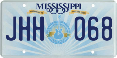 MS license plate JHH068