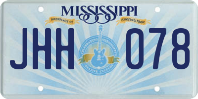MS license plate JHH078