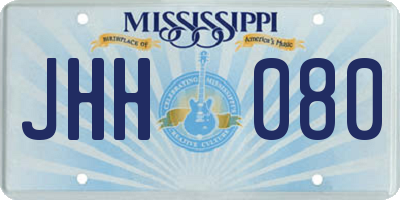 MS license plate JHH080