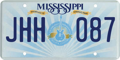 MS license plate JHH087