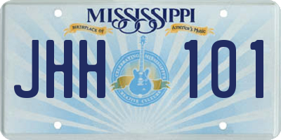 MS license plate JHH101