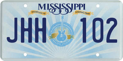 MS license plate JHH102