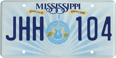 MS license plate JHH104