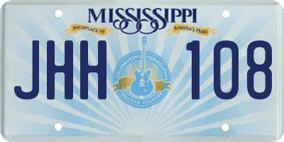 MS license plate JHH108