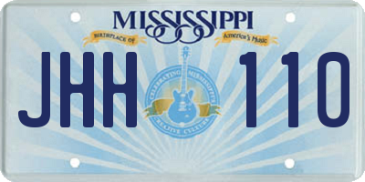 MS license plate JHH110