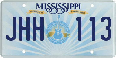 MS license plate JHH113