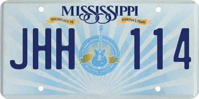 MS license plate JHH114