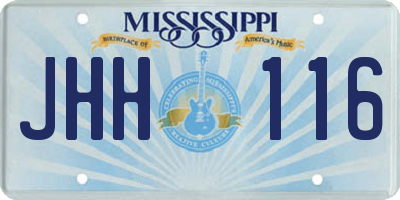 MS license plate JHH116