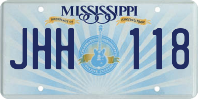 MS license plate JHH118