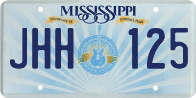MS license plate JHH125
