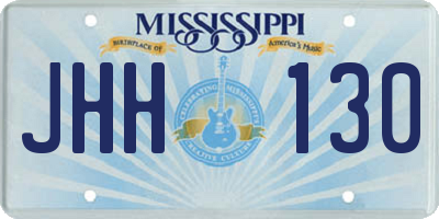 MS license plate JHH130