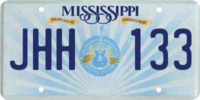 MS license plate JHH133