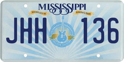 MS license plate JHH136