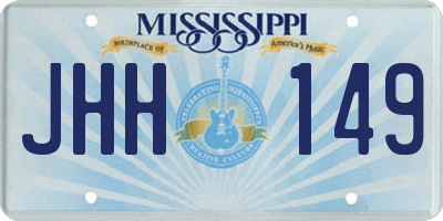 MS license plate JHH149