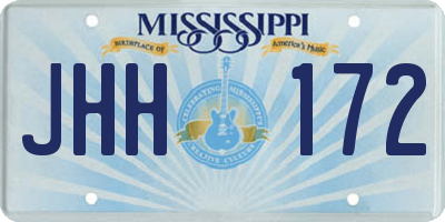 MS license plate JHH172