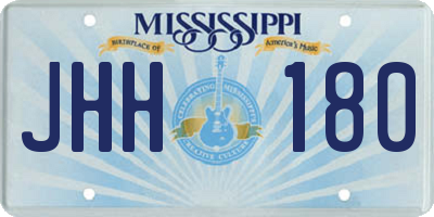 MS license plate JHH180