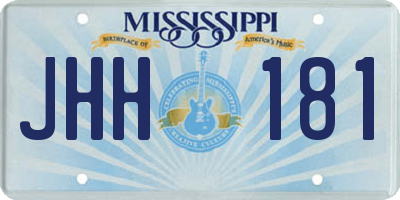 MS license plate JHH181