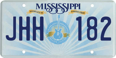 MS license plate JHH182