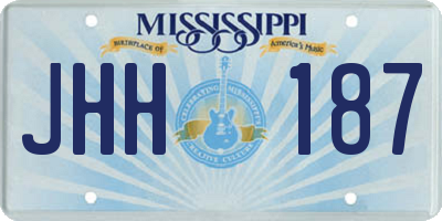 MS license plate JHH187
