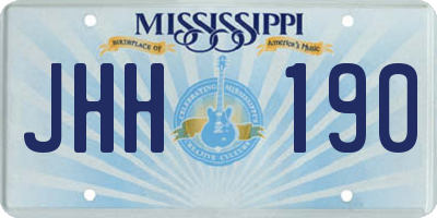 MS license plate JHH190