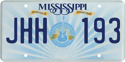 MS license plate JHH193