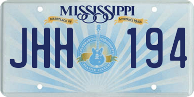 MS license plate JHH194