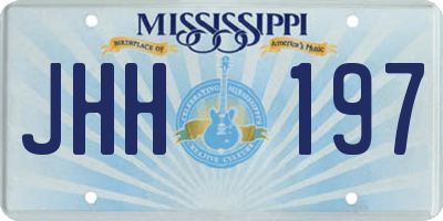 MS license plate JHH197