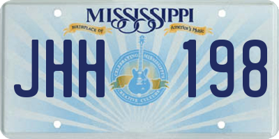 MS license plate JHH198