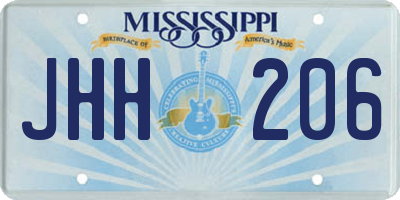 MS license plate JHH206