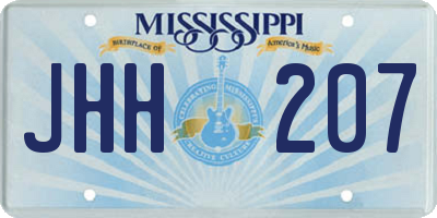 MS license plate JHH207