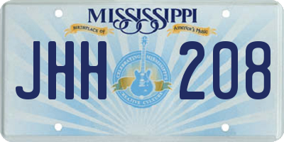 MS license plate JHH208