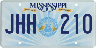 MS license plate JHH210