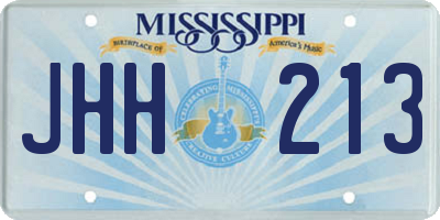 MS license plate JHH213