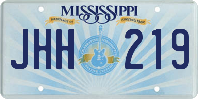 MS license plate JHH219