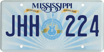 MS license plate JHH224
