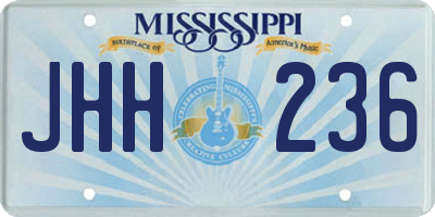 MS license plate JHH236