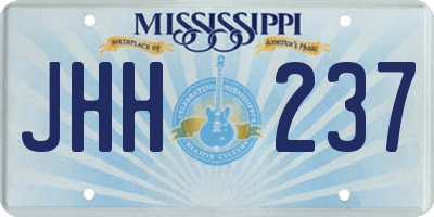 MS license plate JHH237