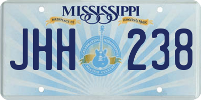 MS license plate JHH238